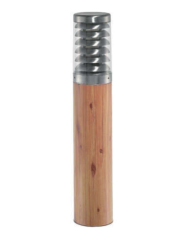 KADO Borne Ext. IP65 IK07, bois, E27 100W max., lampe non incl., haut. 75cm ARIC 1893