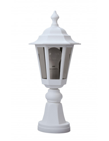 NIZA Borne Ext. IP43 IK02, blanc, E27 60W max., lampe non incl., haut.45cm ARIC 1938