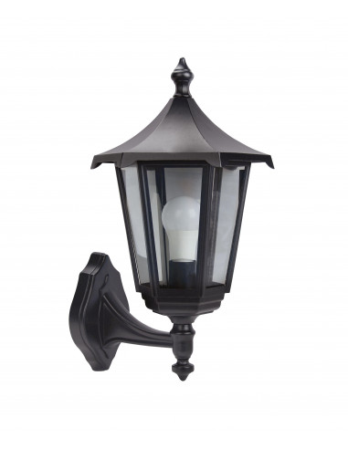 MONACO Appl. Mur Ext. (bas) IP43 IK02, noir, E27 100W max., lampe non incl. ARIC 3032