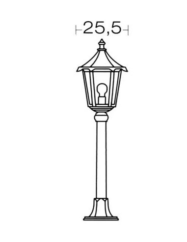 MONACO Lant.+Mat IP43 IK02, noir, E27 100W max., lampe non incl., haut.1,55m ARIC 3060