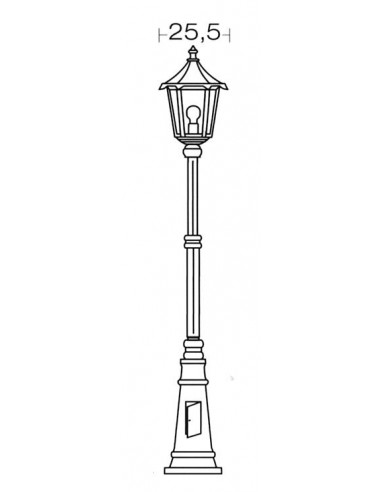MONACO Lant.+Mat IP43 IK02, noir, E27 100W max., lampe non incl., haut.2,49m ARIC 3068