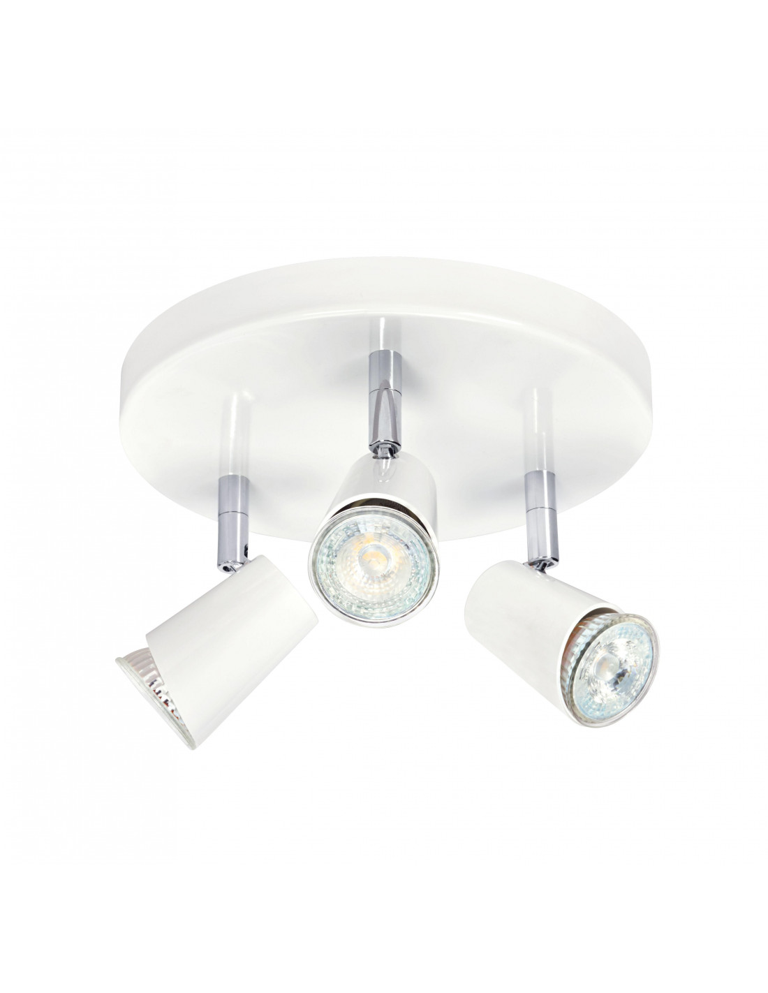Plafonnier Spots, 3 Spots De Plafond Led Intérieurs Base Gu10, Spots De Plafond Noirs Avec Base