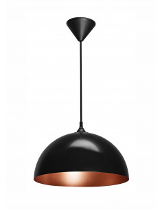 COMO Suspension E27 60W max, Ø335mm, acier noir/int.cuivré, lampe non incl. ARIC 4210