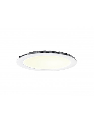FLAT LED Downlight plat rond fixe blanc 110° LED intég. 13W 3000K 840lm ARIC 50104