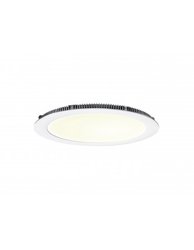 FLAT LED Downlight plat, rond, fixe, blanc, 110°, LED intég. 20W 3000K 1550lm ARIC 50105