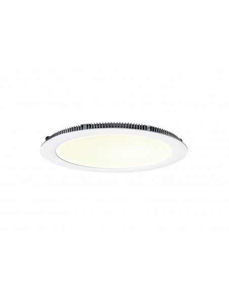 FLAT LED Downlight plat, rond, fixe, blanc, 110°, LED intég. 20W 3000K 1550lm ARIC 50105