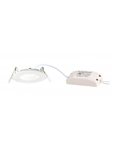 FLAT LED Encastré plat rond fixe blanc 110° LED intégré 5W 4000K 320lm ARIC 50359
