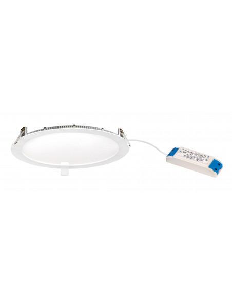 FLAT LED-Downlight plat rond fixe blanc 110° LED intég 30W 4000K 2500lm dimmable ARIC 50380