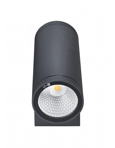 AXO LED-Appl. Mur Ext. IP55 IK07, graphite, LED intég. 2x10W 50° 3000K 2x750lm ARIC 50527