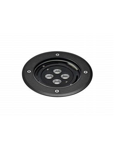 TECNISOL 150 Enc.Sol Ext. IP67 IK10, rond, noir, LED 12W 45° 4000K 800lm ARIC 50663