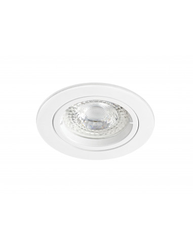 SPEED 50 -Enc. rond, fixe, GU5,3, blanc, IP20 a/lpe LED 6W 3000K 460lm incl. ARIC 51115