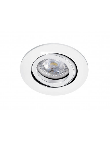 TIPO Encastré GU10, rond, orientable, blanc, a/lpe LED 6W 4000K 500lm incl. ARIC 51123