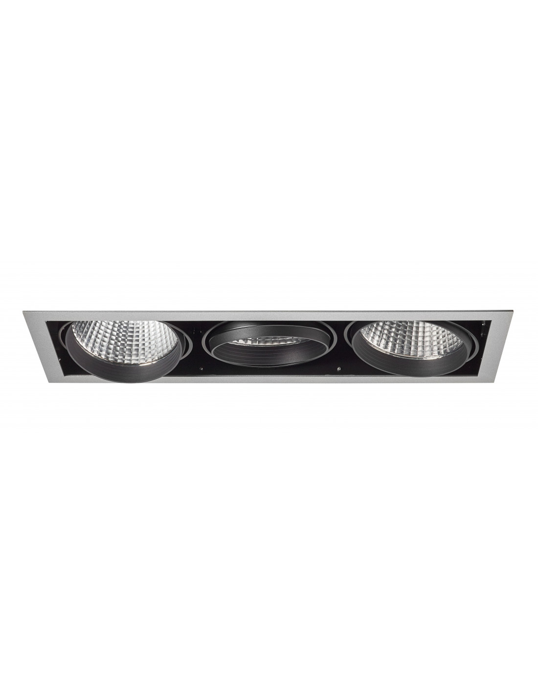 KIT QUADRA TERTIO -Downlight orient. gris 3 mod. LED 34W 3000K 40 ...