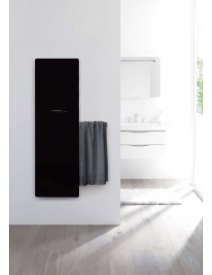 Radiateur sèche-serviettes Versus électrique 750 W H 1750 L 475 mm surface en verre en finition noire ACOVA VSB-175-048 2