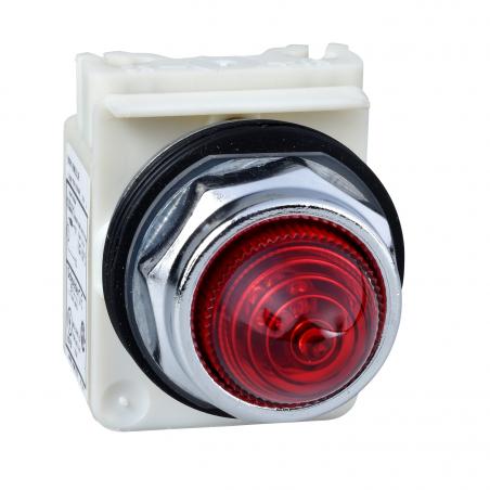 Harmony 9001K voyant octogonal diam. 30 IP66 rouge DEL BA9s 24V borne SCHNEIDER 9001KP35LRR9
