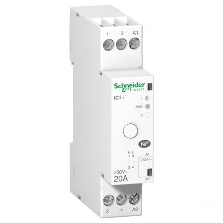 Contacteur silencieux Acti9 iCT+ HC à commande manuelle 1 Pôle 20A 230VCA SCHNEIDER A9C15031