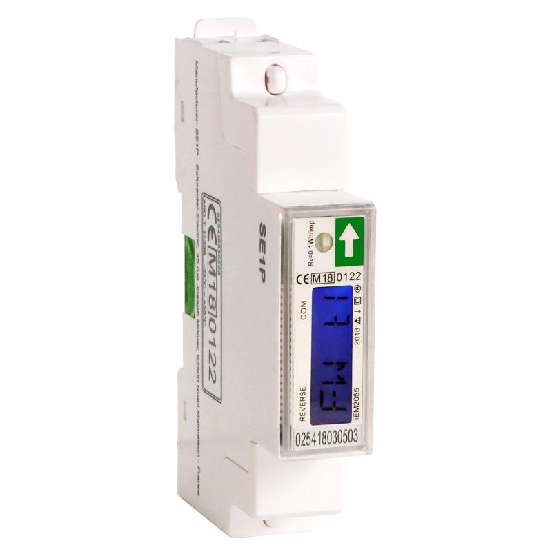 Acti9 iEM compteur d'energie mono 230V 45A afficheur Modbus MID SCHNEIDER A9MEM2055
