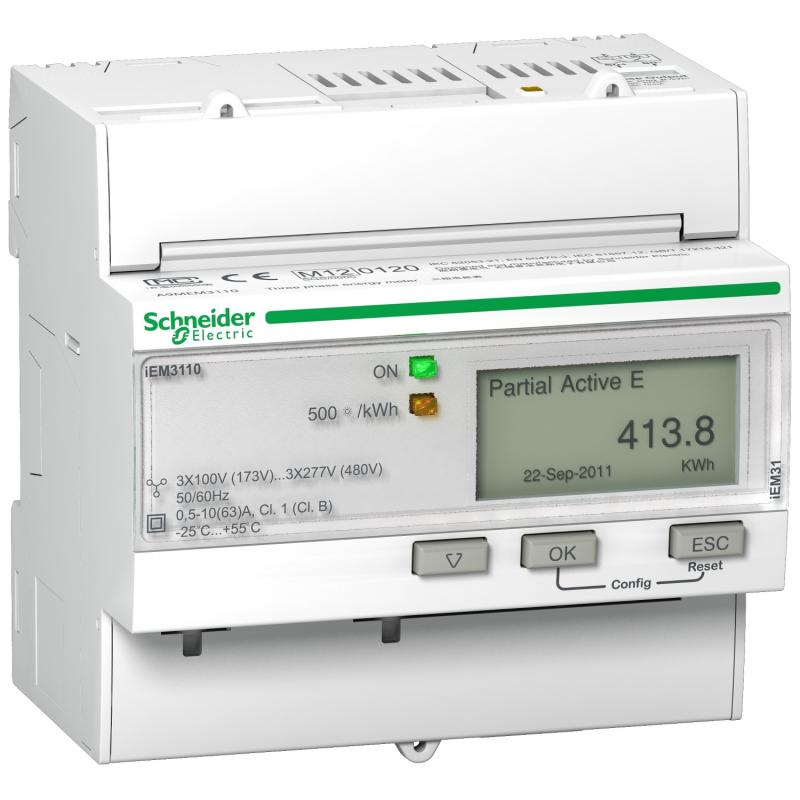 Acti9 iEM compteur d'énergie tri 63A impulsions MID SCHNEIDER A9MEM3110