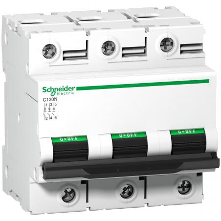 Disjoncteur C120N 3 Pôles 125 A courbe D 10 kA SCHNEIDER A9N18389