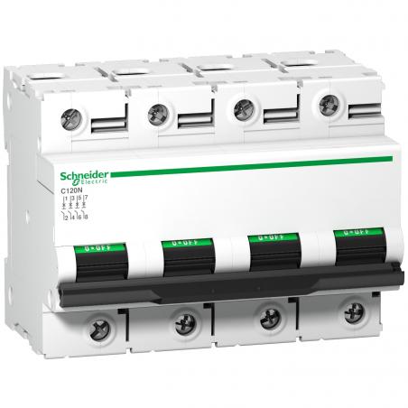 Disjoncteur C120N 4 Pôles 80 A courbe D 10 kA SCHNEIDER A9N18391