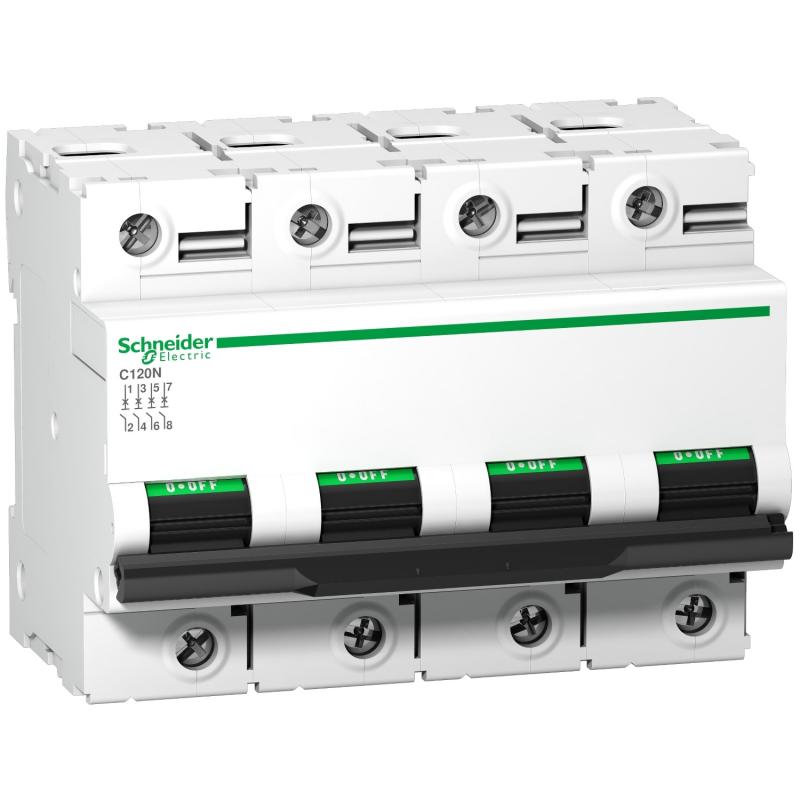 Disjoncteur C120N 4P 100 A courbe D 10 kA SCHNEIDER A9N18392