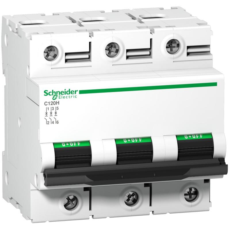Disjoncteur C120H 3P 63 A courbe C 15 kA SCHNEIDER A9N18467