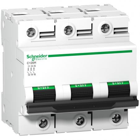Disjoncteur C120H 3P 80 A courbe C 15 kA SCHNEIDER A9N18468