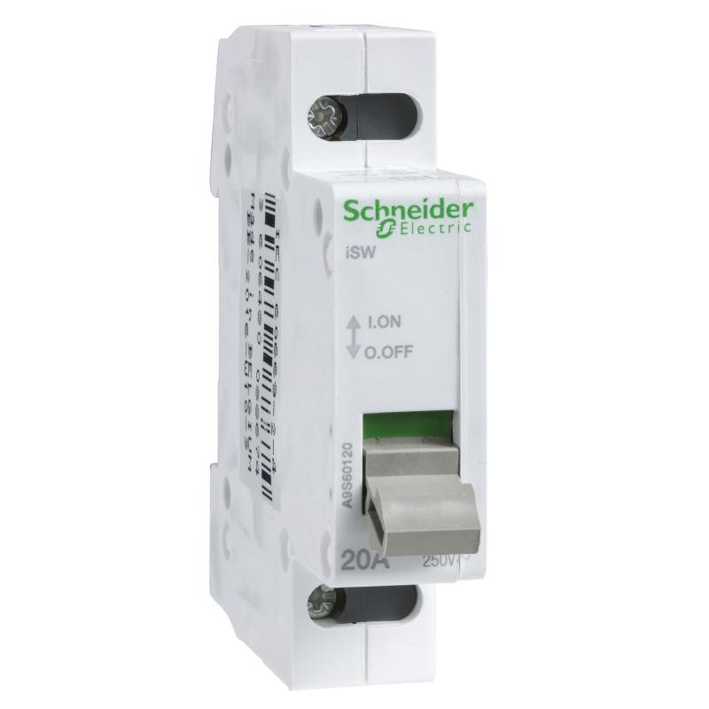 Acti9 iSW interrupteur de commande 2P 20A 415VCA SCHNEIDER A9S60220
