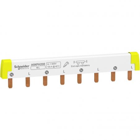 Acti9 iC60 peigne de raccordement à dents 2 Pôles 100A 8 modules de 18mm SCHNEIDER A9XPH208