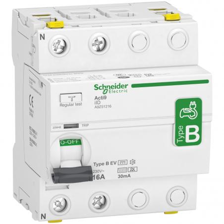 Acti9 iID interrupteur différentiel 2P 16A 30mA type B EV 230V SCHNEIDER A9Z51216