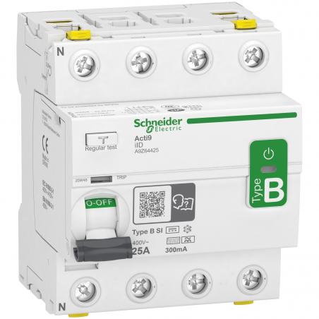 Acti9 iID interrupteur différentiel 4 Pôles 25A 300mA type B SI 400V SCHNEIDER A9Z64425