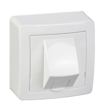 Alréa RJ45 simple catégorie 6 UTP avec cadre saillie blanc polaire SCHNEIDER ALB62342P