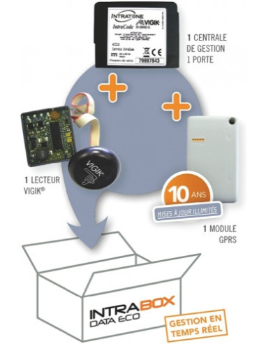 INTRABOX Eco Data VIGIK comprend 1 lecteur de proximité VIGIK HLPV-0 (04-0104) INTRATONE HBOXECO-VIG