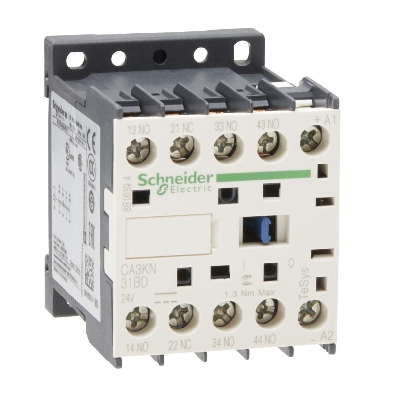 TeSys CA3K contacteur 3F+1O instantané 10A 24Vcc SCHNEIDER CA3KN31BD