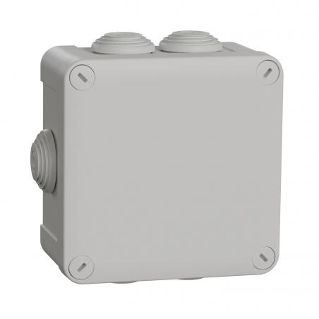 Mureva Box boite de dérivation IP55 + embouts + bornier 105x105x55 gris SCHNEIDER ENN05205