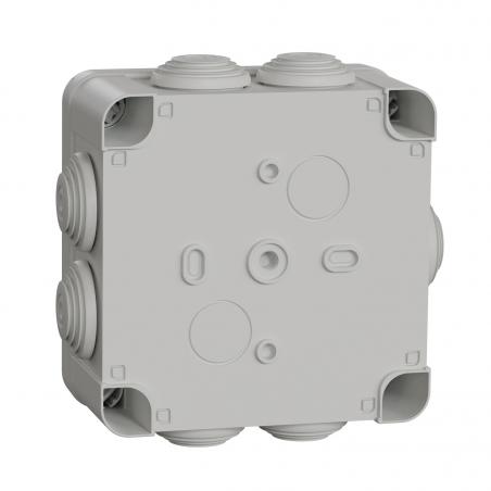 Mureva Box boite de dérivation IP55 + embouts + bornier 105x105x55 gris SCHNEIDER ENN05205