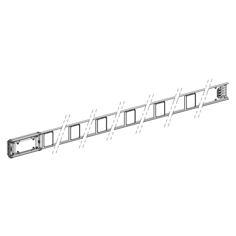 Canalis KNA élément droit 63A 3m blanc 6 fenêtres SCHNEIDER KNA63ED4306