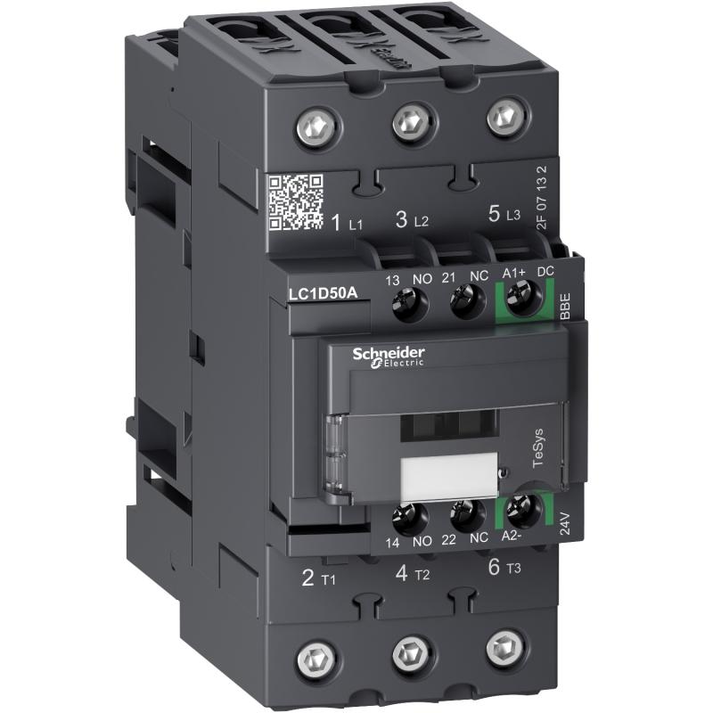 TeSys D contacteur 3P(3NO) AC3 440V 50A 24Vcc Everlink SCHNEIDER LC1D50ABBE