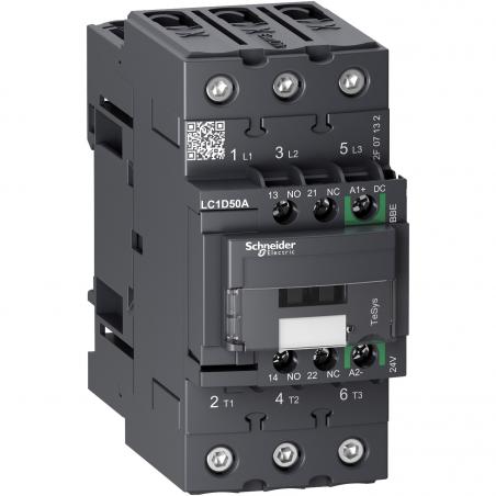TeSys D contacteur 3P(3NO) AC3 440V 50A 24Vcc Everlink SCHNEIDER LC1D50ABBE