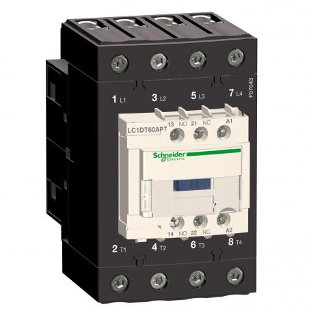 TeSys LC1D contacteur 4P AC-1 440V 60A bobine 400Vca SCHNEIDER LC1DT60AV7