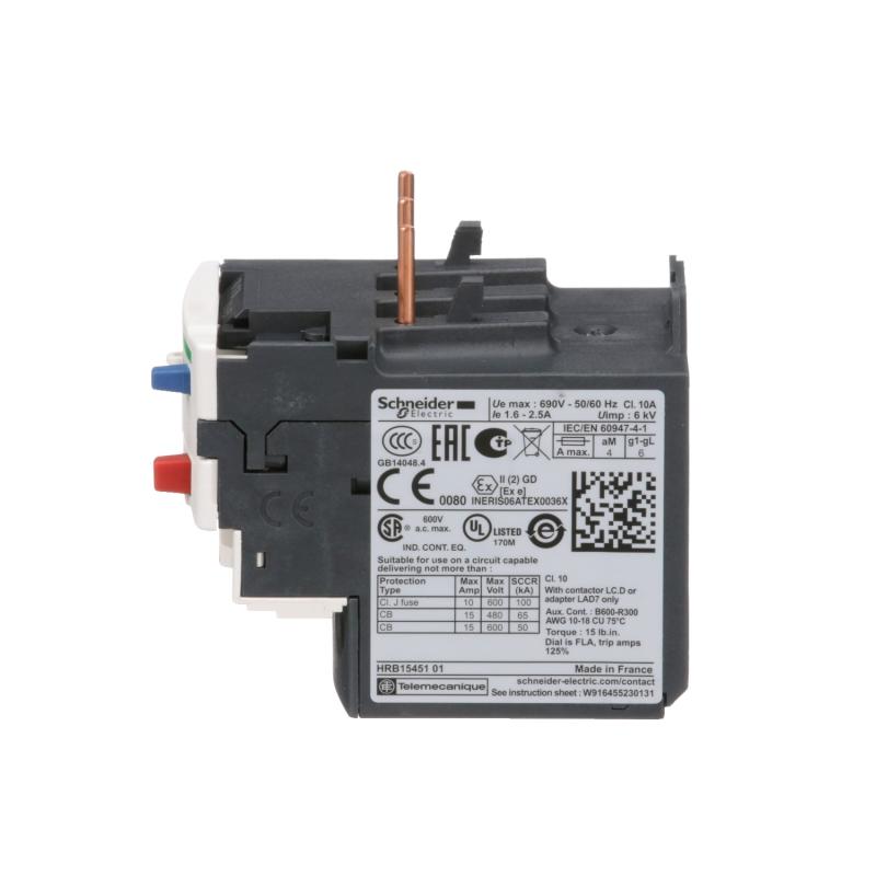 TeSys LRD relais de protection thermique 1,6..2,5A classe 10A SCHNEIDER LRD07