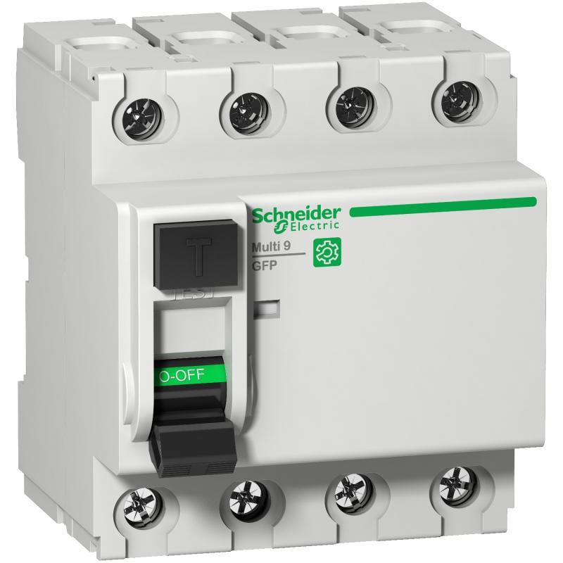 Multi9 Interrupteur différentiel GFP 4P 25A 260mA type Asi 480Y/277V SCHNEIDER M9R84425