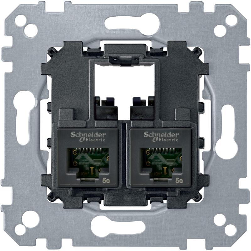 System M mecanisme RJ45 Double cat5 UTP SCHNEIDER MTN4575-0002