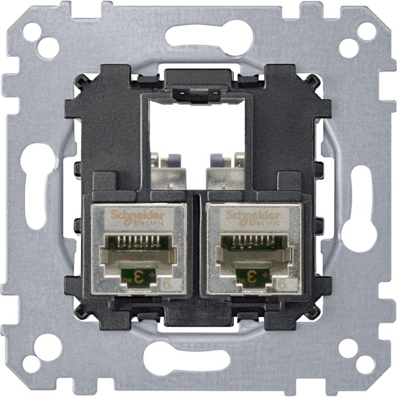 System M mecanisme RJ45 Double cat5 STP SCHNEIDER MTN4575-0012