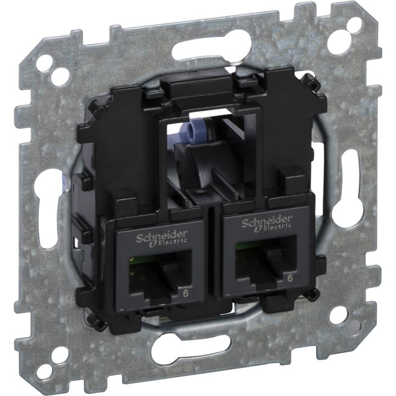 System M mecanisme RJ45 Double cat6 UTP SCHNEIDER MTN4576-0002