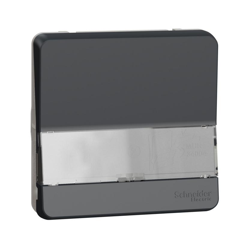 Mureva Styl Bouton poussoir porte etiquette composable IP55 IK08 gris SCHNEIDER MUR34029