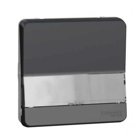 Mureva Styl Bouton poussoir porte etiquette composable IP55 IK08 gris SCHNEIDER MUR34029