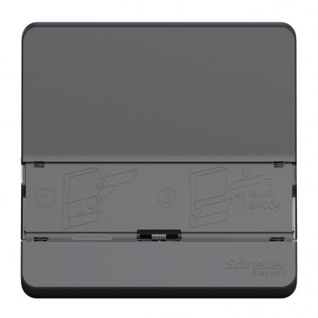 Mureva Styl Bouton poussoir porte etiquette composable IP55 IK08 gris SCHNEIDER MUR34029