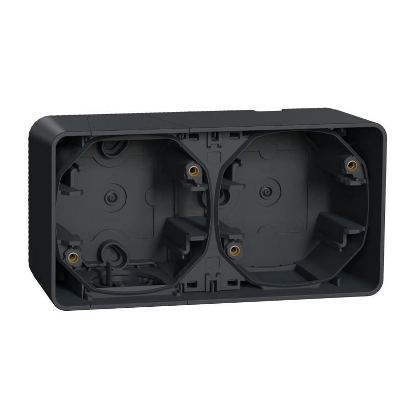 Mureva Styl Boîte 2 postes horizontale saillie IP55 IK08 gris SCHNEIDER MUR37914