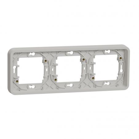 Mureva Styl Cadre 3 postes horizontal encastré IP55 IK08 blanc SCHNEIDER MUR39109